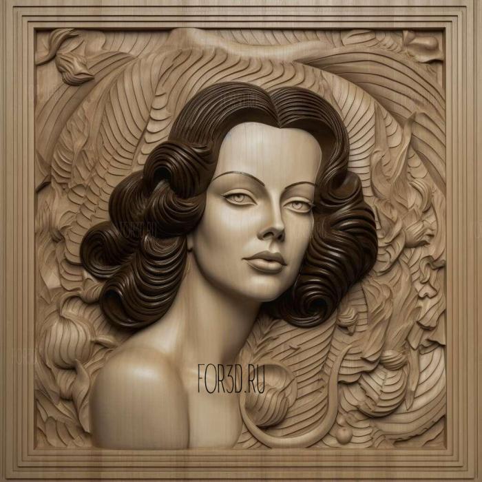 Hedy Lamarr 3 stl model for CNC